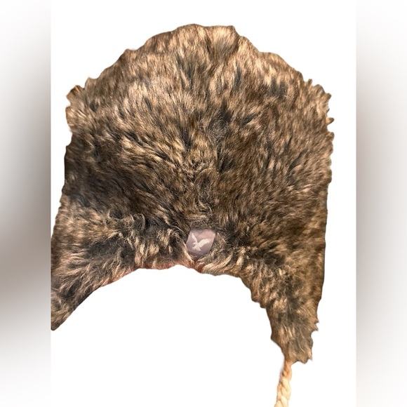 American Eagle Outfitters AEO Faux Fur Trim Knit Trapper Hat Cap Unisex One Size - Picture 10 of 10